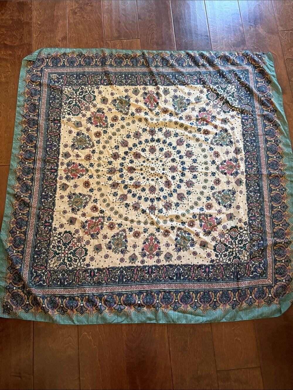 Vintage 70s EDA Paisley Boho Medallion Tapestry Scarf